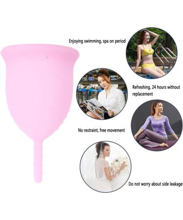 Menstrual Cup Reusable Silicone Female Menstruation Cup Safety for Menstrual Lady soft menstrual period in silicone for feminine menstrual hygiene Menstrual Cups Feminine Hygiene Product (L-Pink) - Buy Online on GoSupps.com