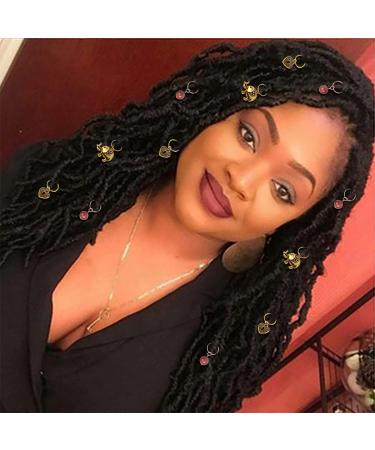 Gold Elephant Box Braid Rings & Heart Hair Charms Set for Black Women (13PCS) - Buy Online on GoSupps.com