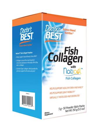 Doctor's Best Fish Collagen with Naticol 5 g 30 Powder Stick Packs