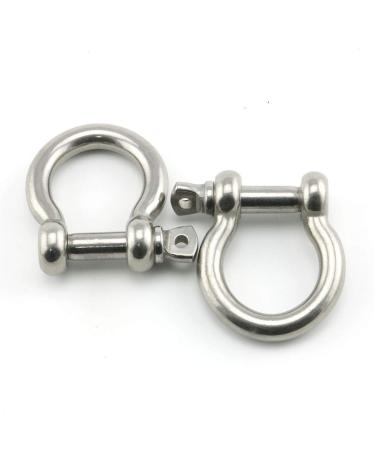 Heyous 2pcs 3/8 Inch 10mm Screw Pin Anchor Shackle Stainless Steel Heavy Duty Bow Shape Load Clamp for Chains Wirerope Lifting Paracord Outdoor Camping Survival Rope Bracelets