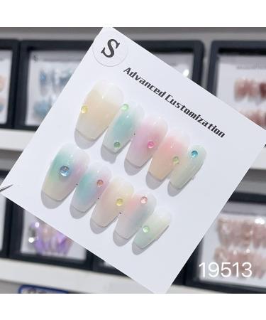 Hand Worn Nail Art Patches Coffin Shaped Fake Nails(S) - Buy Online on GoSupps.com