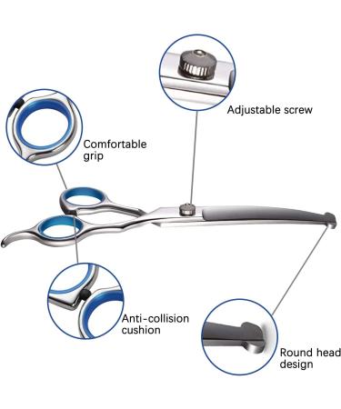 Pogeair 6-in-1 Safety Round Head Stainless Steel Dog Grooming Scissors Kit - Heavy Duty Titanium Coated Pet Grooming Scissors for Dogs, Cats & Other Pets - Buy Online on GoSupps.com
