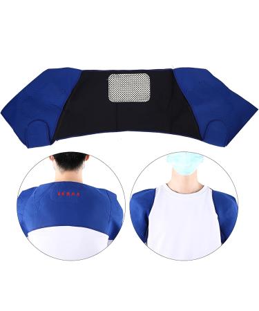 Shoulder Heating Pillow Massager | Heated Wrap Trousers | Vibration Massage for Pain Relief | Adjustable Elastic Cushion in Blue - Buy Online on GoSupps.com
