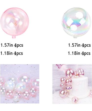 Bubble Balls Cupcake Toppers Set - 16Pcs Pink Cake Insert Toppers for Wedding, Anniversary, Mother's Day, Birthday Party Decorations - Buy Online on GoSupps.com