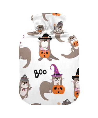 Sweet Otter Halloween hot water bottle with reference hot water bottles for pain relief water heating pillow heating bags for headache back pain 1l