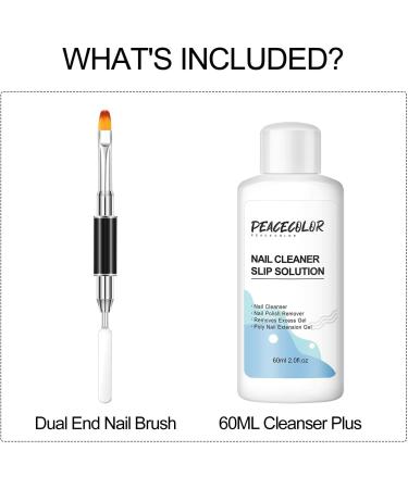 PEACECOLOR 60ML Slip Solution Cleanser Plus with Dual End Nail Brush Set Professional for Poly Extension Nail Gel Builder Nail Gel Nail Tips & Extensions Home DIY Nail Art Use color 193 - Buy Online on GoSupps.com
