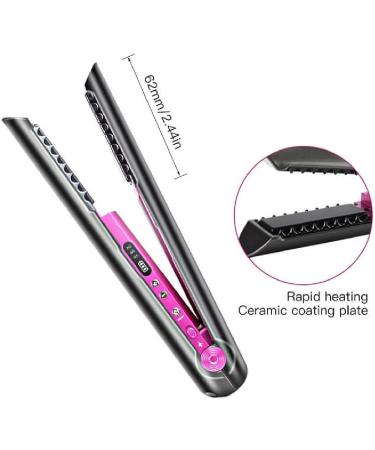 Shop Cordless 2-in-1 Hair Straightener & Curler - Portable USB Rechargeable Ceramic Flat Iron for Travel - Black - Buy Online on GoSupps.com