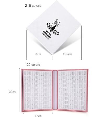 SUQ 2pcs Nail Display Books - 216+120 Colors Professional Salon Nail Color Swatches for DIY Nail Polish - Nail Salon Design Board - Buy Online on GoSupps.com