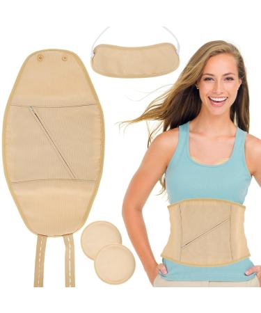 2/3Pcs neck waist oil pack set washable reusable essential oil pack wifuoy (pump rope hall+1 pair of breast pads khaki-no. 4 waist) pump rope hall+1 pair of breast pad khaki no.4 waist