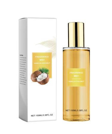 VEFSU Perfume Coconut Fragrance Mist Stay Fresh Body Mist Floral Fruity Fresh Body Fragrance 100ml Sweet like Candy (Yellow One Size) 1 Fl Oz (Pack of 1) Yellow