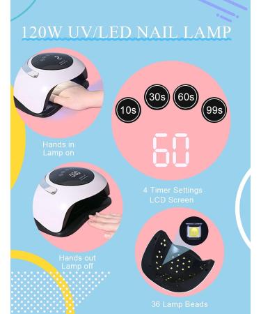 BTIZTLLA Gel Nail Polish Kit with 120W LED Light - 12 Colors Set with UV LED Nail Lamp and Manicure Tools - Perfect for Beginners at Home - Buy Online on GoSupps.com