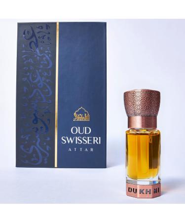 Dukhni Oud Swisseri Attar Oud for a Contemporary Consumer | Perfect for Ramadan & Eid gifts | Authentic Arabic Fragrance Oil | 100% Pure, Alcohol-Free, Halal | 1 bottle x 6ml | Arabian Perfume Oil