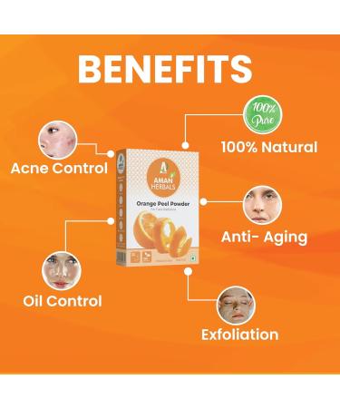 Natural Orange Peel Powder - Premium Organic Skincare Hair & Health Care | 100 gm - Buy Online on GoSupps.com