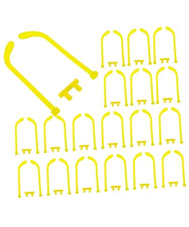 Ibasenice 30 sets slip end parts dark bright yellow arm frame spare socks fluorescent children poor glasses bracket plastic toy anti-covers the novelty thin glasses funny