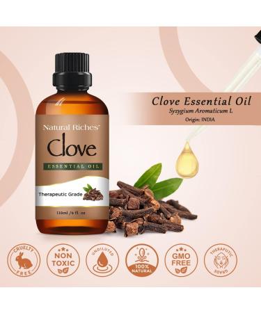 Natural Riches Pure Clove Essential Oil 4 Fl Oz - Therapeutic Grade for Tooth Ache & Muscle Relief - Teeth, Gums, Skin, and Hair Care - Buy Online on GoSupps.com