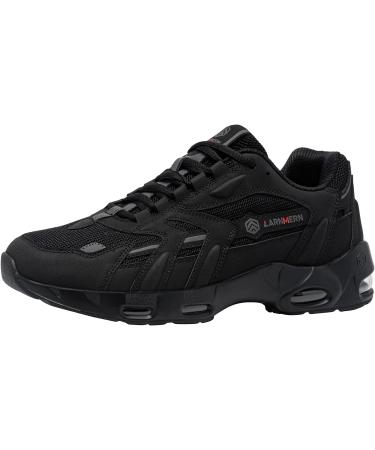 LARNMERN Men's Non-Slip Work Shoes - Fashion Sneakers for Kitchen Chef, Waterproof, Slip Resistant, Air Cushion, Size 10, Black - Buy Online on GoSupps.com