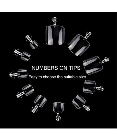 550PCS Clear Acrylic Full Cover Fake Toe Nail Tips for DIY Nail Art - Buy Online on GoSupps.com