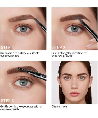 Dark Brown Eyebrow Pencil with Brow Brush | Easy Makeup Tool for Natural Looking Brows | Long-Lasting Eyebrow Tinting | 1 PC - Buy Online on GoSupps.com