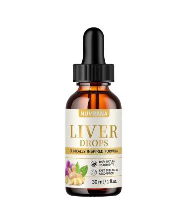 Nuvrana Liver Support Drops - Natural Herbal Blend for Daily Liver Care - Fast Absorption Liquid Supplement (1)