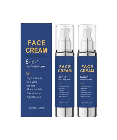 YOENBG 6 in 1 Face Moisturizer for Men: Anti-aging and Anti-Wrinkle Cream Under-Eye Bags Treatment Aftershave Lotion Natural Moisturizer Organic Face & Neck Firming Cream. (2)