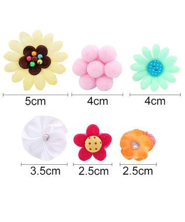 50 Pcs Cute Flower Elastic Hair Ties for Girls - Multicolor Candy Toddler Scrunchies - Soft Ponytail Holders by Zifengcer - Buy Online on GoSupps.com