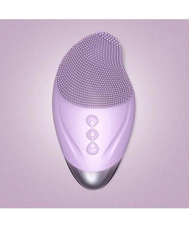 Cleansing Facial Brush | Soft Silicone Electric Exfoliator Rechargeable Waterproof Vibrating Simple Skin Care Tools for Deep Cleansing Exfoliation & Enhances Absorption Purple (English) - Buy Online on GoSupps.com