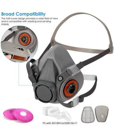  Half mask respirator Reusable Half Face Cover 6200 spray mask for spraying Painting.Chemical Machine Polishing.Welding. Woodworking and Other Work Protection (7 in 1 )Medium - Buy Online on GoSupps.com