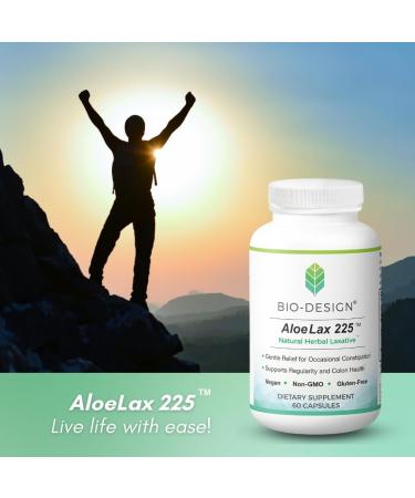 Aloe Lax 225 Natural Herbal Laxative - Gentle Relief for Occasional Constipation Gas & Bloating with 225 mg Natural Aloe Ferox - Supports Bowel Regularity & Colon Health - 60 Capsules Aloe Lax 225 1 Count (Pack of 60) - Buy Online on GoSupps.com