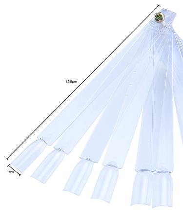 Adecco LLC 50 PCS Transparent Nail Swatches Sticks - Fan-shaped Nail Art Tips for Display & Practice | Metal Screw Holder - 50 Pack - Buy Online on GoSupps.com