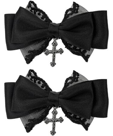 Gothic Lace Hair Clip Bow Large Barrette Bow Flat Clips Barrette Hairpin Bow Elegant Hair Clip For Bunches Hair Clips For Women Thin Hair - Buy Online on GoSupps.com
