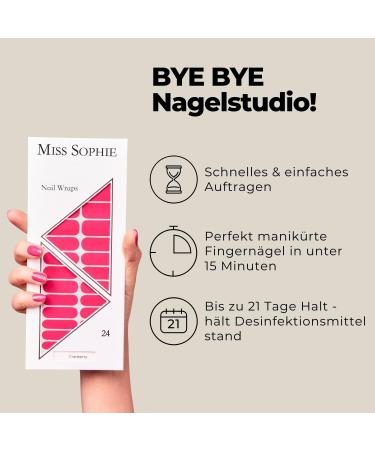 Original Miss Sophie Nail Foils Cranberry | 24 Ultra-Thin Nail Polish Strips for Finger & Toenails | Sticks to Natural Acrylic Gel & Shellac Nails - Buy Online on GoSupps.com