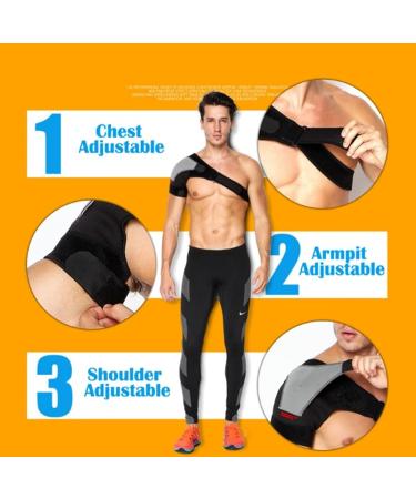 Adjustable Shoulder Stability Brace | Neoprene Support for Rotator Cuff AC Joint & Labrum Tears - Ideal for Sports & Pain Relief (Left Shoulder - Buy Online on GoSupps.com