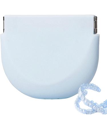 Portable Silicone Case for Artificial Teeth - Slim Food-Quality Retainer Cleaning Container - Night Protection Travel Case - Light Blue - Buy Online on GoSupps.com