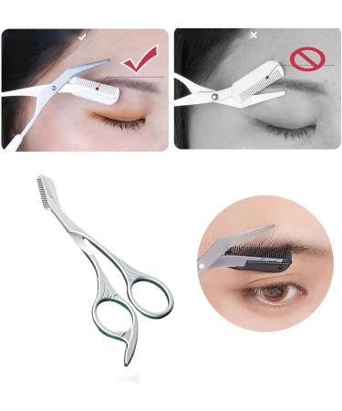 Browmaster Stainless Steel Trimmer Brow Master Stainless Steel Trimmer Jetset Essentials Eyebrow Scissors Eyebrow Scissors with Comb Eyebrow Trimming Scissors for Women Men (2PCS) - Buy Online on GoSupps.com