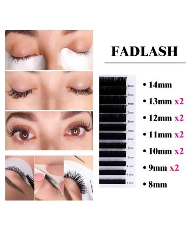 Professional Individual Classic Eyelash Extensions 0.20mm D Curl (Mix 8-14mm) - Natural Black Lash Extensions for Volume & Length - Buy Online on GoSupps.com