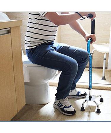 Walker Old Man Walking Stick Cane Four FeetFunction Turning Non Slip Elderly Crutches Walker Lightweight Folding Adjustable Aid Blue Practical Elegant - Buy Online on GoSupps.com