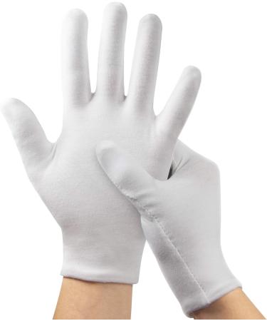 20 Pcs White Cotton Gloves for Eczema - Washable Hand Moisturising Gloves White Cotton Gloves for Dry Hands You Can Inspect Jewelry & Daily Work with The Soft Breathable Gloves | One Size Fits All - Buy Online on GoSupps.com