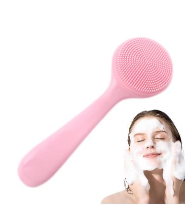 Silicone Face Wash Brush Silicone Face Skin Scrubbers Scrub Pad | Manual Facial Cleansing Brush Skin Friendly Waterproof Face Cleaning Scrubber Pink