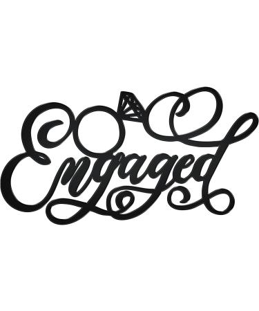 WedDecor Engaged Black Cake Topper Acrylic Mirror Engagement Cake Picks For Bridal Shower Wedding Bachelorette Cupcake Decoration Theme Party Supplies Engaged - Ring Black - Buy Online on GoSupps.com