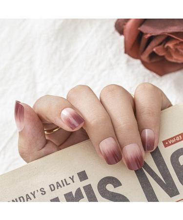 Bohend Short False Nails - Oval Chic Shiny Gradient Full Cover - 24pcs Nail Enhancements for Women & Girls - Buy Online on GoSupps.com