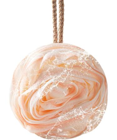 Soft Bath Balls - Multipurpose Rose Bath Sponge Women & Men Skin Friendly Body Scrubber Soft Shower Balls with Lanyard for Home Pink - Buy Online on GoSupps.com