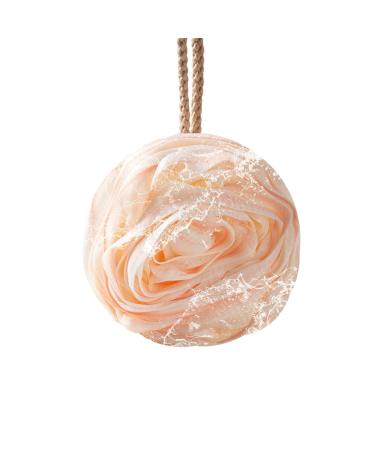 Hutnncg Shower Sponges for Body | Rose Large Bath Balls - Portable Bath Balls with Lanyard Cute Bath Supplies for Bathroom Home Apartment Dormitory Pink