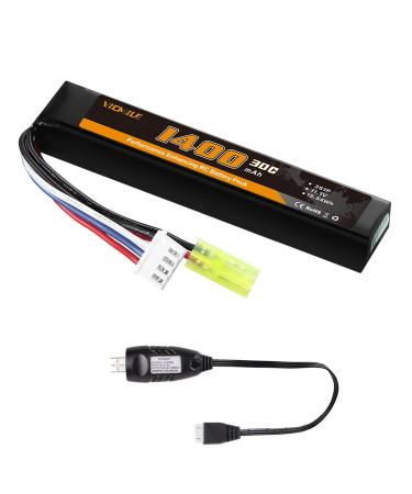 VICMILE Airsoft Battery 11.1V Lipo Battery with Tamiya Plug 30C High Discharge Rate Rechargeable 3S Lipo Battery for Airsoft Model Guns