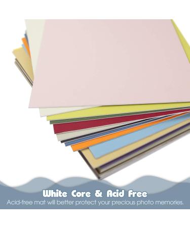Pack of 25 8x10 Multicolor Uncut Mat Boards for Photos Frames - Acid-Free White-Core by Golden State Art - Buy Online on GoSupps.com
