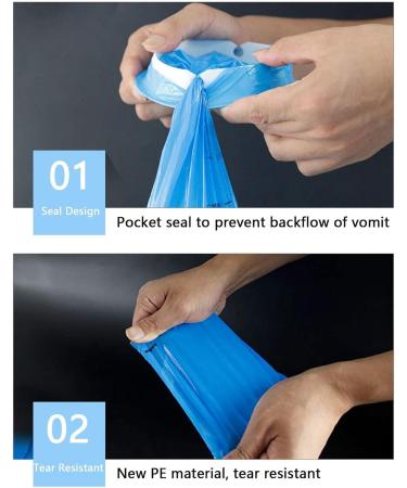 12 Disposable Emesis Bags with Mouthpiece - 1000ml Mixed Color Vomit Bags for Kids & Adults - High Density Spitting Bags - Buy Online on GoSupps.com