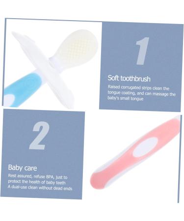 Ultechnovo Baby Toothbrush & Cleaning Brush Set - 2 Sets of Baby Pebble Detergent Cleaners - Pink - Buy Online on GoSupps.com