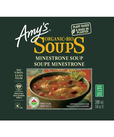 Amy s Kitchen Organic Minestrone Soup Vegan Dairy-Free Lactose-Free Soy-Free Corn-Free Tree Nut-Free Kosher Plant-Based 12-pack (398ml per can) - Buy Online on GoSupps.com