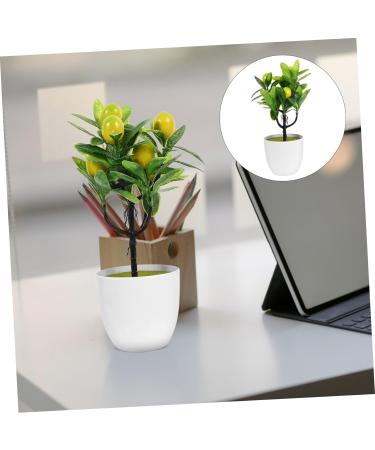 Zerodeko 2pcs Faux Lemon Potted Plant Mini Greenery Faux Plants Indoor Artificial Fruit Tree Bonsai Summer Flower Decor Ornament Office Lemon Tree Decors Plastic Desktop Decorations Yellow 11x6.5x26cm - Buy Online on GoSupps.com