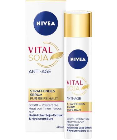 NIVEA Vital SOJA Anti-Aging Firming Serum Intense Moisturizing Serum for Mature Skin with Natural Soy Extract Firming Facial Care with Hyaluronic Acid (40 ml)