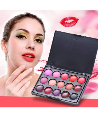 15-Color Professional Lip Gloss Palette | High-Quality Lipstick Palette for Makeup - International Shipping Available - Buy Online on GoSupps.com